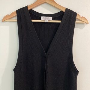 Black Tunic / Knitted Long Vest